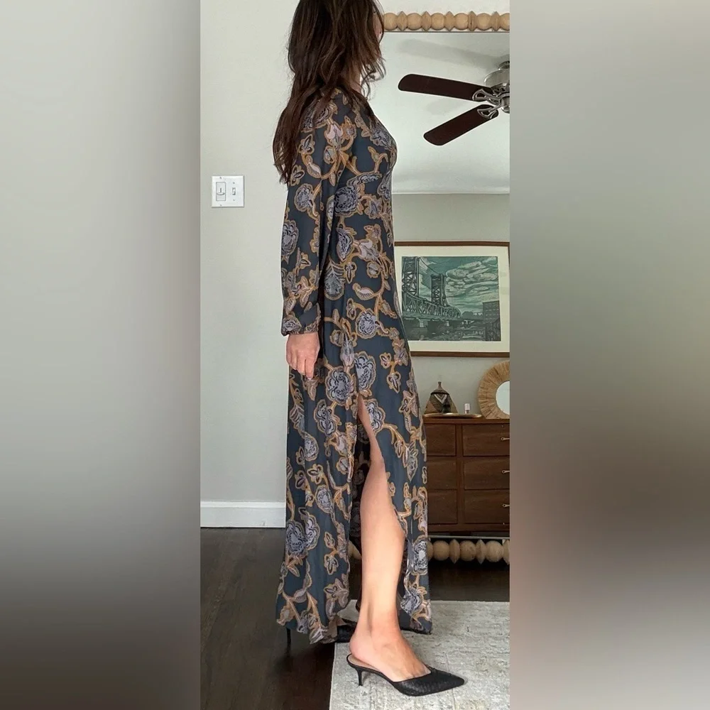 Free People Maxi Dress Floral Paisley Print